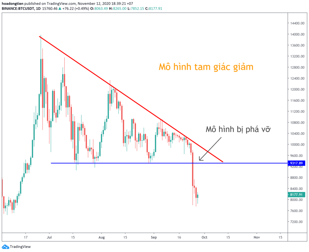 Một ví dụ về mô hình tam giác giảm
