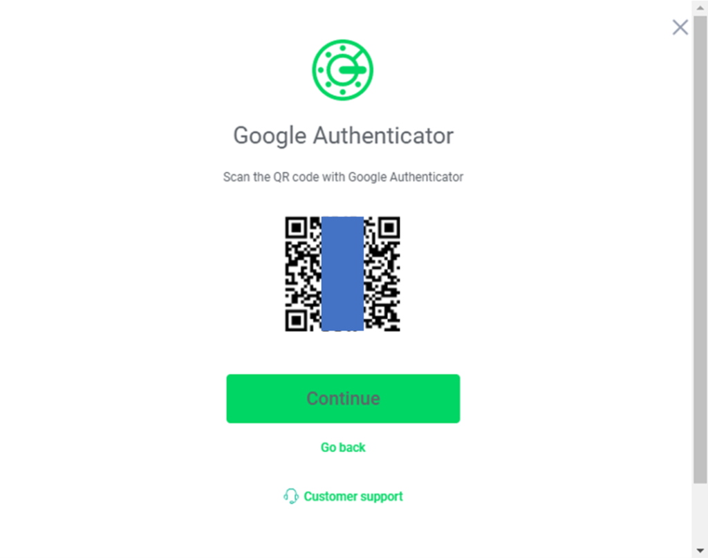 Giao diện QR code để quét lần đầu từ ứng dụng Google Authenticator.