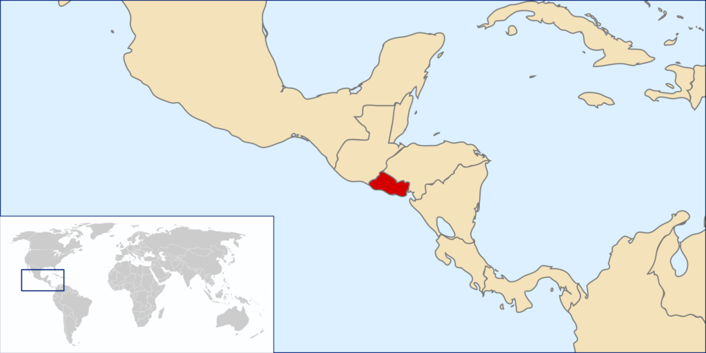 Vị trí địa lý của El Salvador. Nguồn: Thư viện mở Wikipedia.