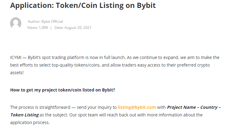 Sàn Bybit cho ra mắt tính năng spot trading. Nguồn: Bybit.