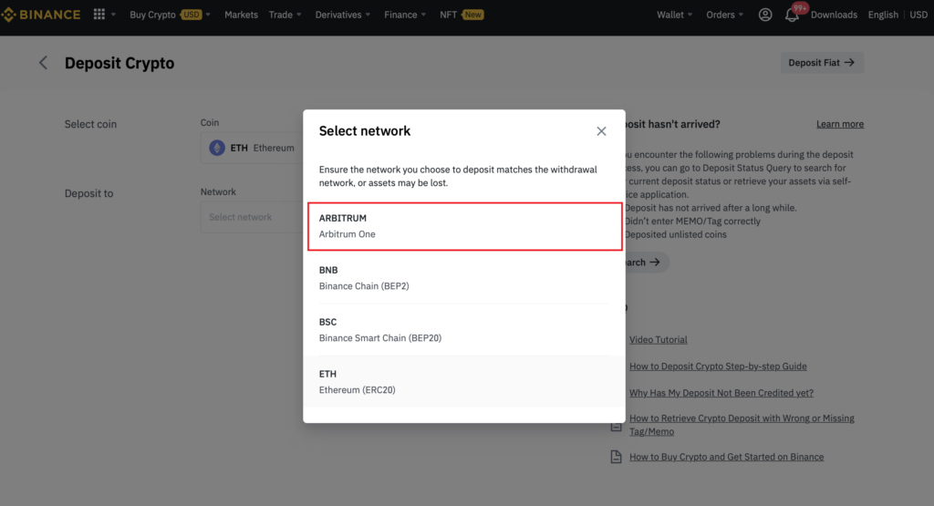 Sàn Binance đã tích hợp thành công Arbitrum One. Nguồn: Binance.