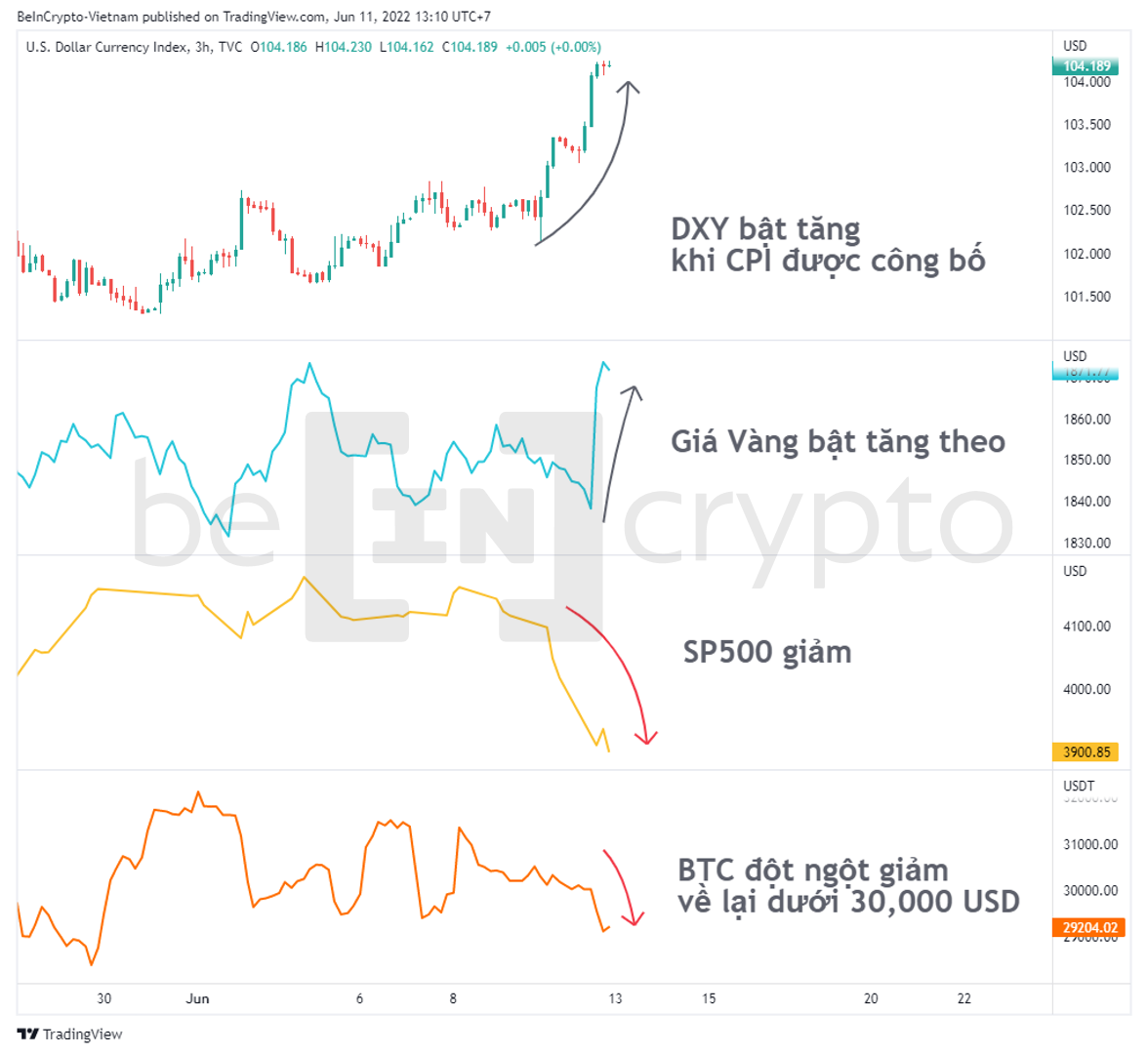 Phản ứng của các loại tài sản khi CPI được công bố. Nguồn: vn.beincrypto.com