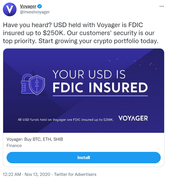 Voyager dường như lợi dụng thông tin về bảo hiểm FDIC để kêu gọi đầu tư Crypto