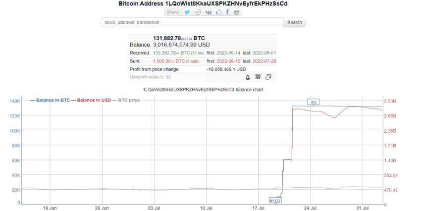 Địa chỉ ví cá voi Bitcoin