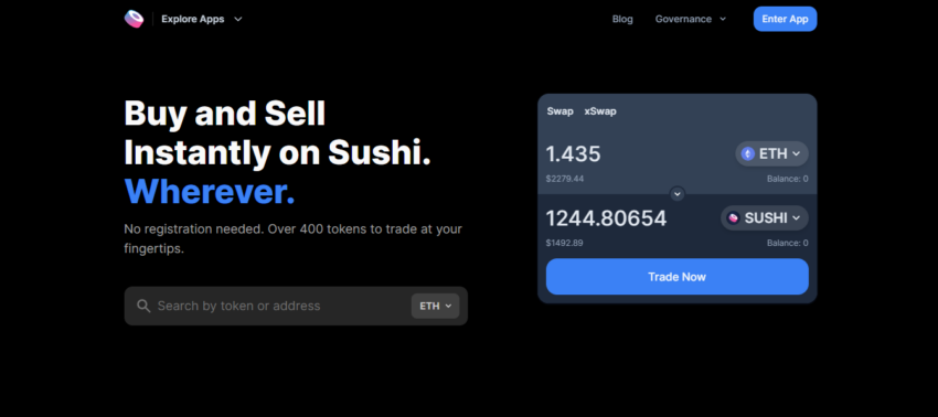 sàn DEX SushiSwap - sushi.com