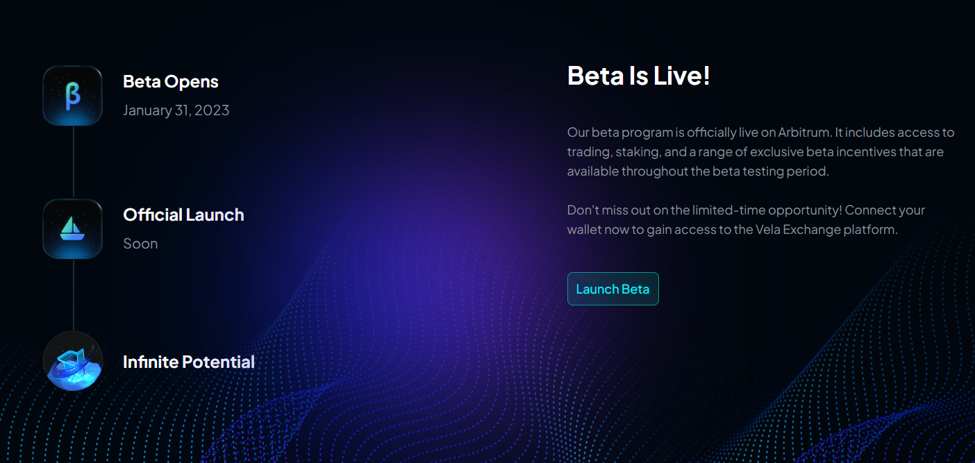 Vela exchange đã ra mắt bản beta