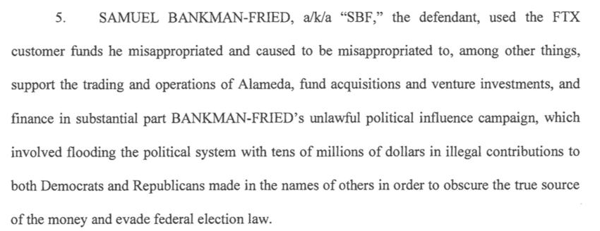 Các cáo buộc mới chống lại Sam Bankman-Fried | Nguồn: Bộ Tư pháp Hoa Kỳ