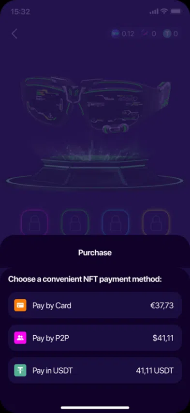 Mua kính NFT qua thẻ ngân hàng