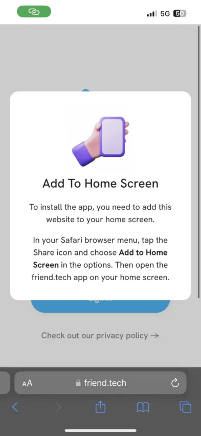 Home screen app: Friend.tech