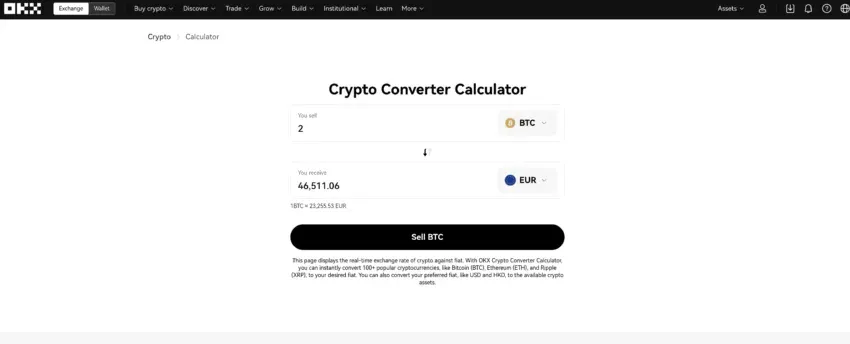 Crypto calculator