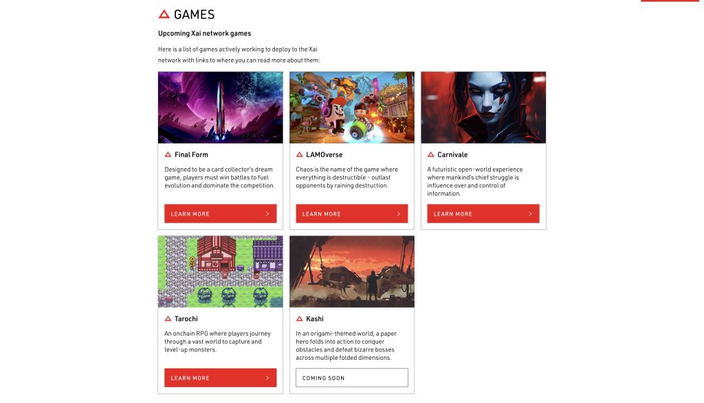 Một số tựa game đang phát triển trên Xai