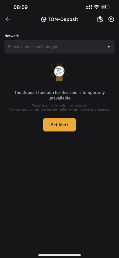 Thông báo ngừng nạp TON từ sàn Bybit