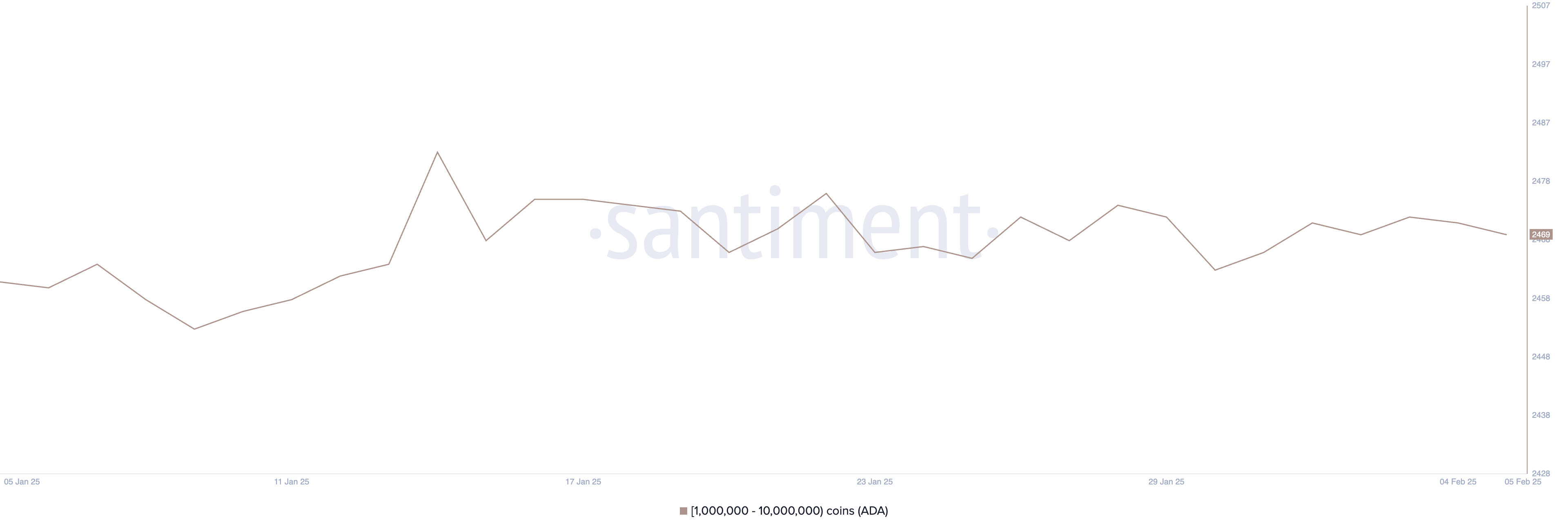 Addresses Holding Between 1 Million and 10 Million ADA.