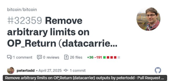 Đề xuất của Peter Todd về việc loại bỏ giới hạn tùy ý trên OP_Return