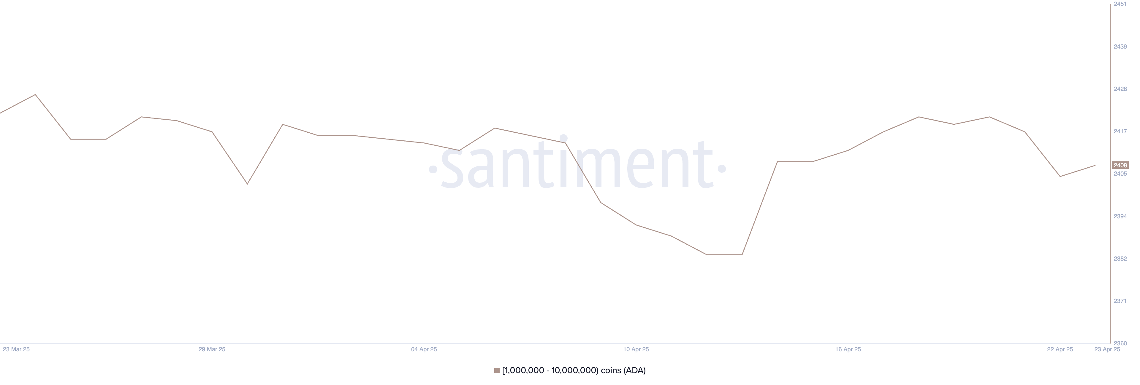 Addresses Holding Between 1 Million and 10 Million ADA.