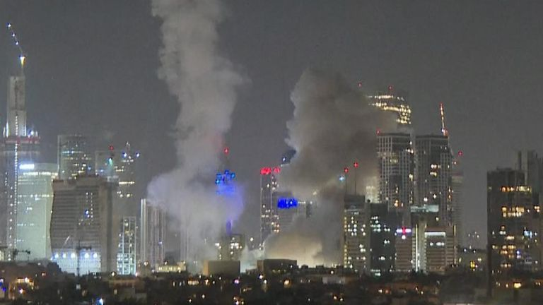 Tên lửa tấn công mục tiêu ở trung tâm Tel Aviv