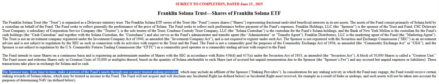 Solana ETF With Staking Language.